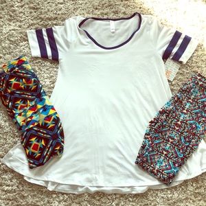 LuLaRoe set! 2 pairs of leggings and a perfect Tee